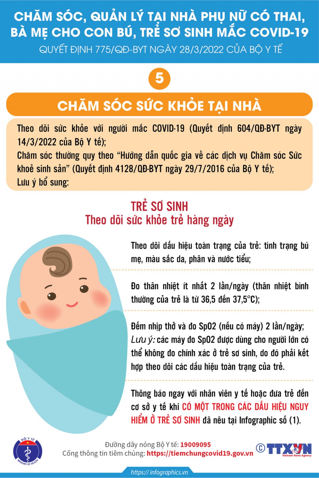 Hướng dẫn chăm sóc phụ nữ có thai, cho con bú và trẻ sơ sinh mắc COVID-19 tại nhà