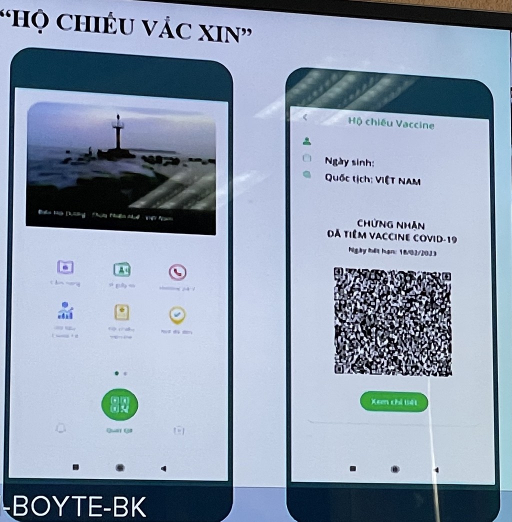 Mã QR code của chứng nhận hộ chiếu vắc-xin