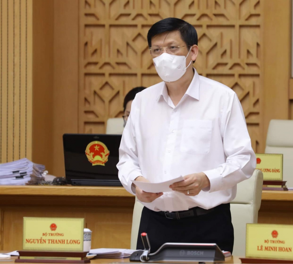 Ảnh: Bộ trưởng Nguyễn Thanh Long phát biểu tại cuộc họp Chính phủ thường kỳ sáng 5/5.