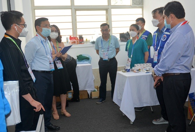 Phòng y tế tại Nhà thi đấu quận Bắc Từ Liêm môn Pencak Silat đã chuẩn bị cơ số thuốc và trang thiết bị, nhân lực đáp ứng công tác y tế phục vụ SEA Games 31.