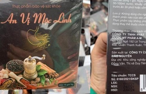 Cảnh báo sản phẩm thực phẩm bảo vệ sức khỏe An vị Mộc Linh