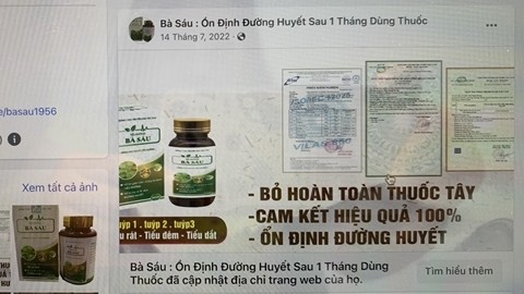 Phát hiện giấy đăng ký công bố sản phẩm "Tiểu đường Bà Sáu" giả mạo