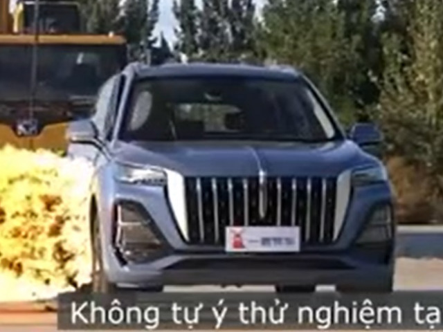 Hãng xe Trung Quốc thử nghiệm độ an toàn của xe bằng cầu lửa