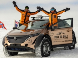 SUV điện Nissan Ariya là mẫu xe đầu tiên phượt Bắc đến Nam Cực