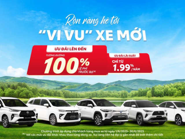 Toyota ưu đãi đến 66 triệu đồng cho khách mua xe trong tháng 6/2025