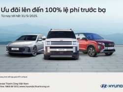 Hyundai ưu đãi đến 100% lệ phí trước bạ cho khách trong tháng 5