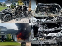 Mercedes-Benz EQE 350+ 2023 bất ngờ bốc cháy dữ dội khi đang đỗ trong garage