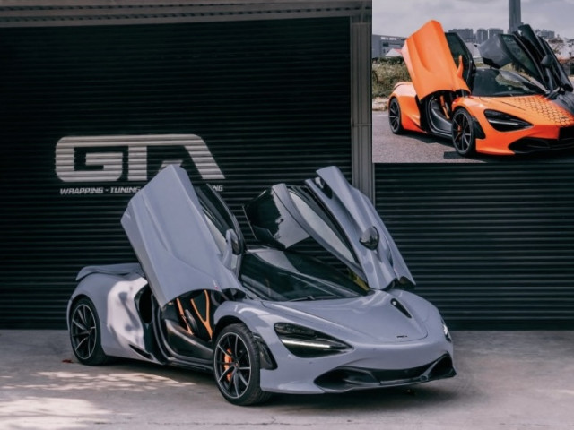 Siêu xe McLaren 720S màu xám vừa về nước đã "thay áo" mới