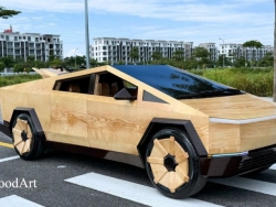 Tesla Cybertruck bằng gỗ của nghệ nhân Việt thu hút thế giới