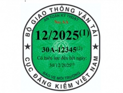 Từ 2025, có ba loại tem kiểm định áp dụng cho từng loại xe