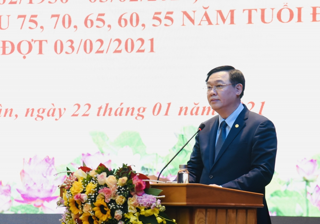 Bí thư Thành ủy Vương Đình Huệ phát biểu tại buổi lễ