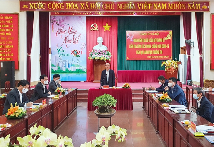 Phó Chủ tịch HĐND TP Nguyễn Ngọc Tuấn phát biểu tại buổi kiểm tra
