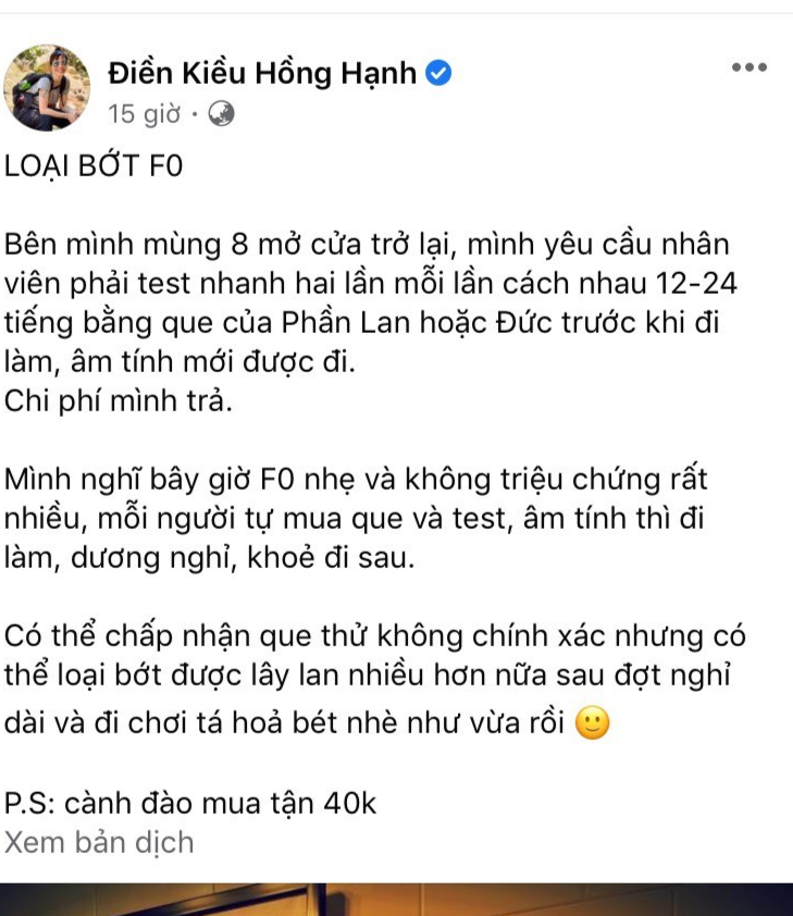 Chủ động loại F0 sau kỳ nghỉ Tết