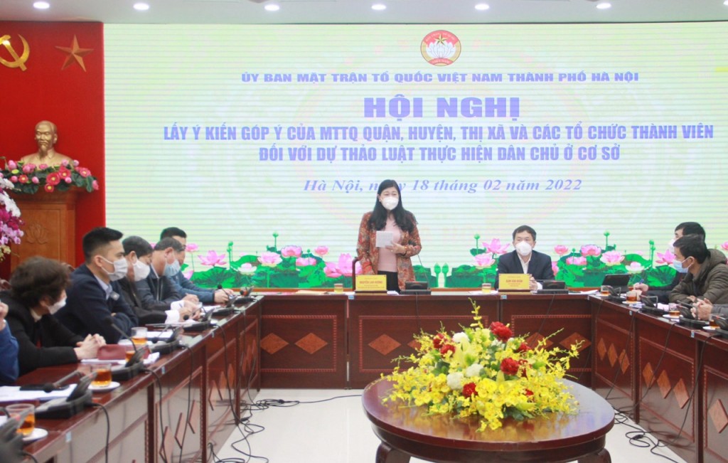 Chủ tịch Ủy ban MTTQ Việt Nam TP Nguyễn Lan Hương kết luận hội nghị