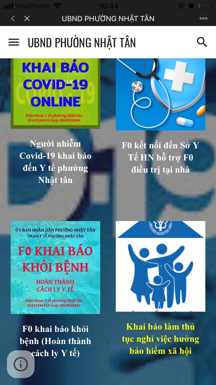 Phường Nhật Tân áp dụng quản lý F0 điều trị tại nhà bằng phần mềm công nghệ thông qua Google Form