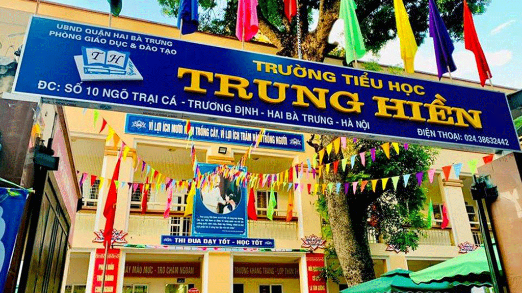 Trường Tiểu học Trung Hiền nơi xảy ra sự việc