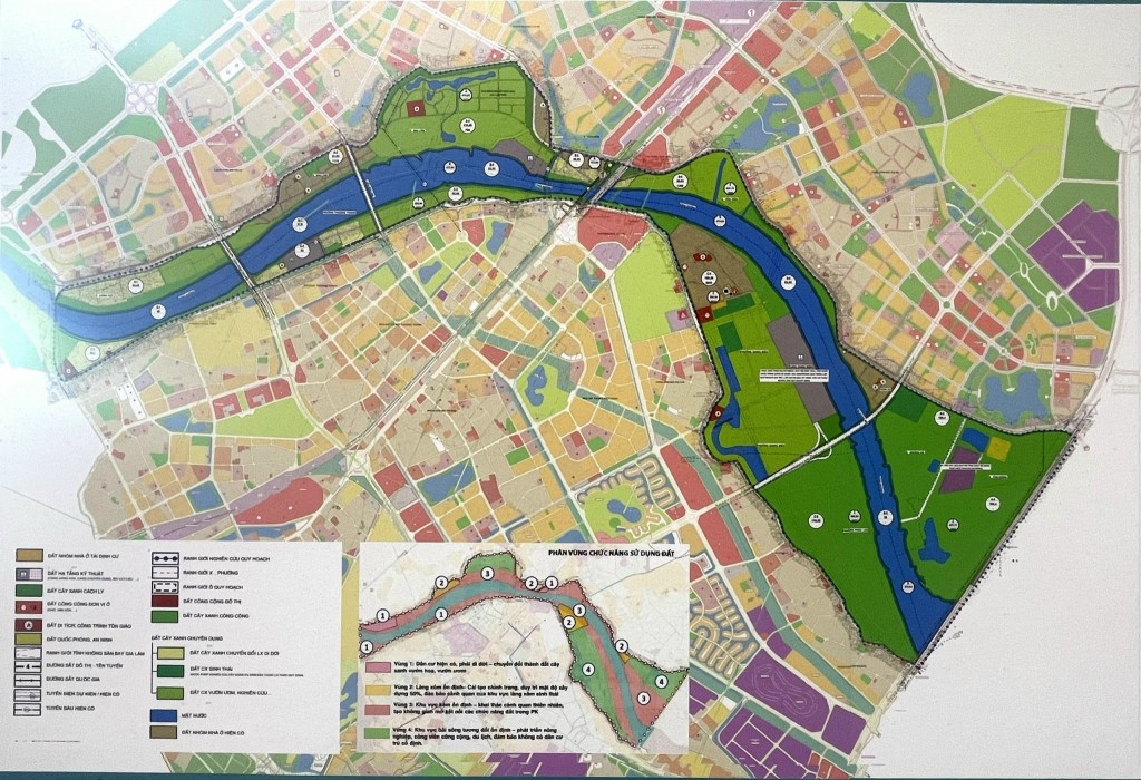 Bản đồ quy hoạch tổng mặt bằng sử dụng đất Phân khu đô thị sông Đuống
