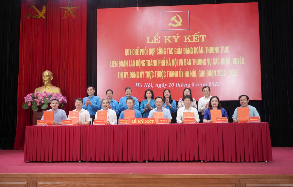 Hà Nội: Ký kết quy chế phối hợp trong hoạt động Công đoàn giai đoạn 2022-2025