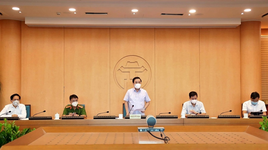 Phó Chủ tịch UBND TP Hà Nội Chử Xuân Dũng phát biểu tại điểm cầu Hà Nội