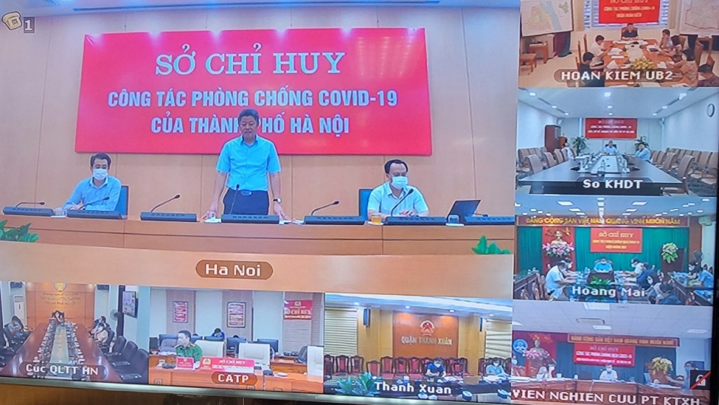 Phó Chủ tịch UBND TP Nguyễn Mạnh Quyền phát biểu chỉ đạo tại điểm cầu UBND TP