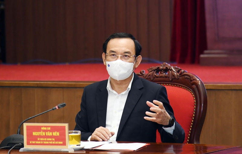 Bí thư Thành ủy thành phố Hồ Chí Minh Nguyễn Văn Nên phát biểu tại buổi làm việc