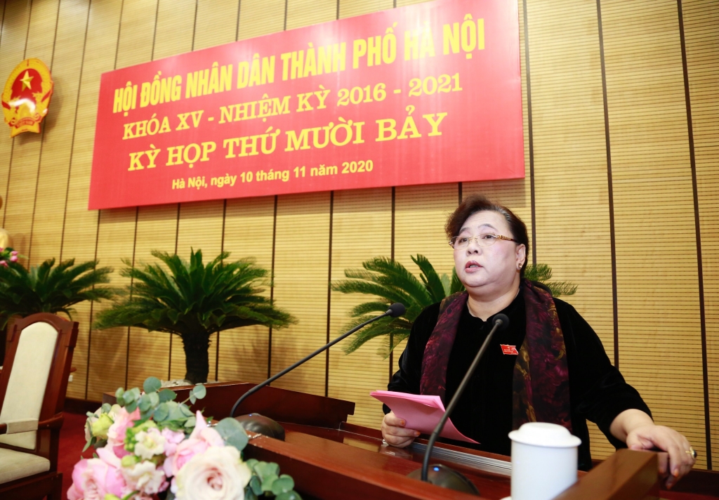 Chủ tịch HĐND TP Nguyễn Thị Bích Ngọc phát biểu khai mạc kỳ họp