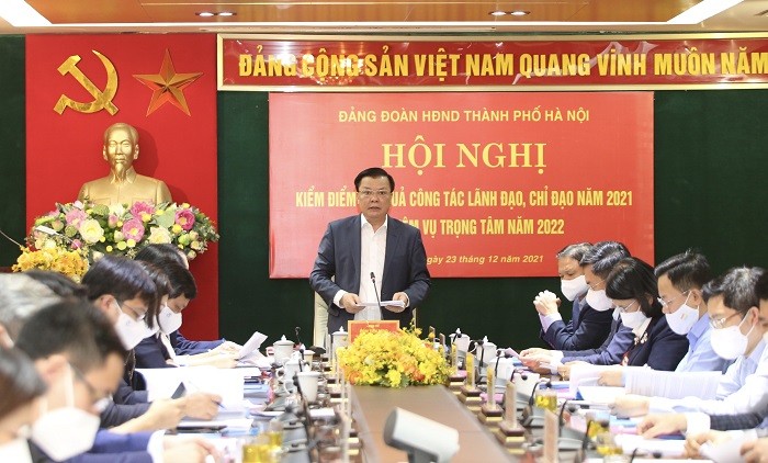 Bí thư Thành ủy Đinh Tiến Dũng phát biểu chỉ đạo tại hội nghị