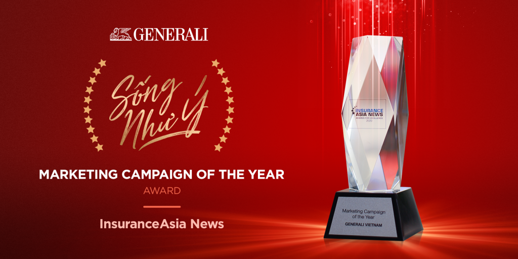 Hình 1b: Promoting positive life messages with an innovative approach, Generali’s “Sống Như Ý” was awarded “Marketing Campaign of the Year” by InsuranceAsia News