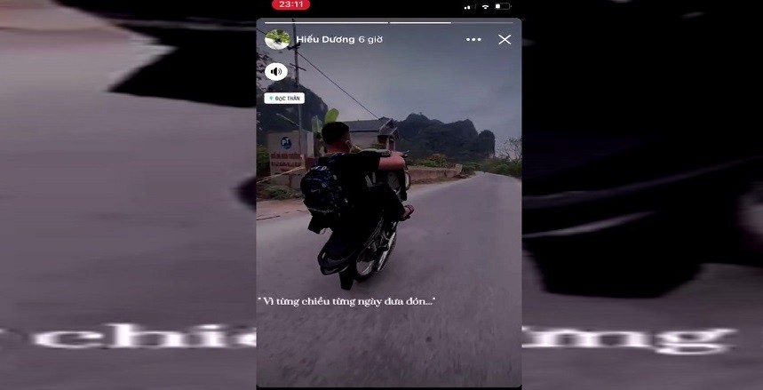 Nam sinh vi phạm luật giao thông rồi quay clip đăng tải lên mạng xã hội câu like