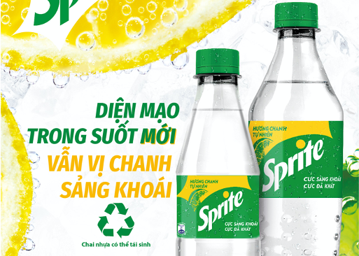 Coca-Cola Việt Nam ngừng sử dụng chai nhựa xanh đặc trưng đối với sản phẩm Sprite và chuyển sang chai nhựa PET trong suốt nhằm thúc đẩy quá trình tái chế chai nhựa tại Việt Nam.