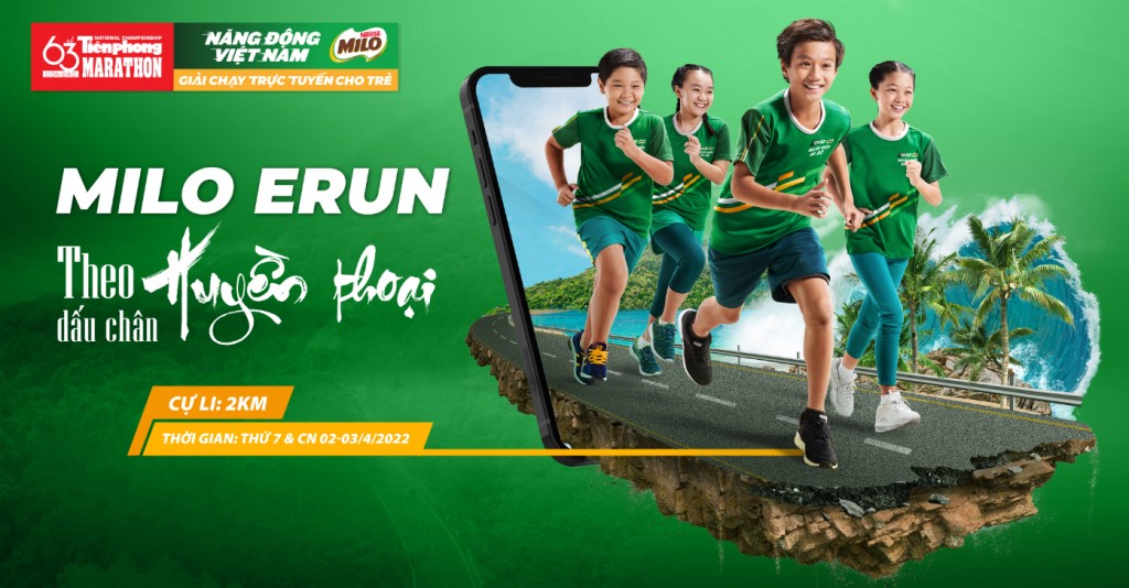 Giải chạy bộ trực tuyến MILO Erun được Nestlé MILO tổ chức song hành cùng Tiền Phong Marathon 2022 với chủ đề “Theo dấu chân huyền thoại”