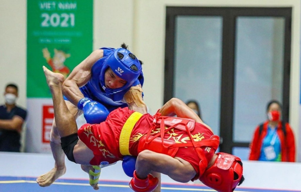 Wushu giành 6 huy chương Vàng ở nội dung tấn thủ. (Ảnh: TTXVN)