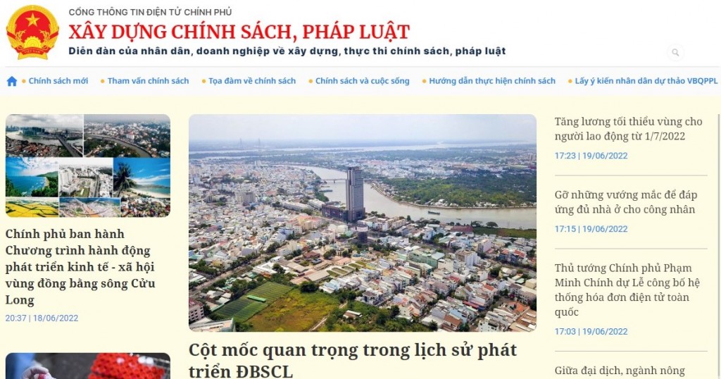 Cổng TTĐT Chính phủ ra mắt Chuyên trang 'Xây dựng chính sách, pháp luật'