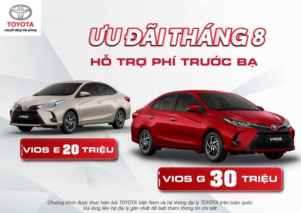 Toyota Việt Nam ưu đãi lên đến 30 triệu đồng cho xe Vios