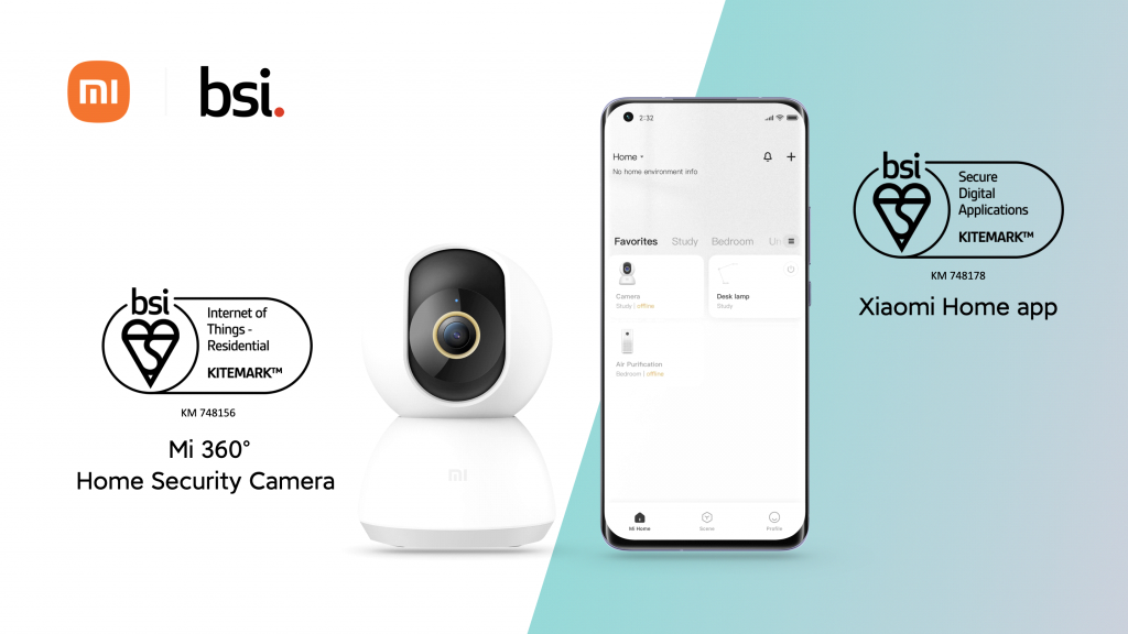 Camera an ninh Mi 360° Home Security Camera và ứng dụng Xiaomi Home  đạt Chứng nhận BSI Kitemark™