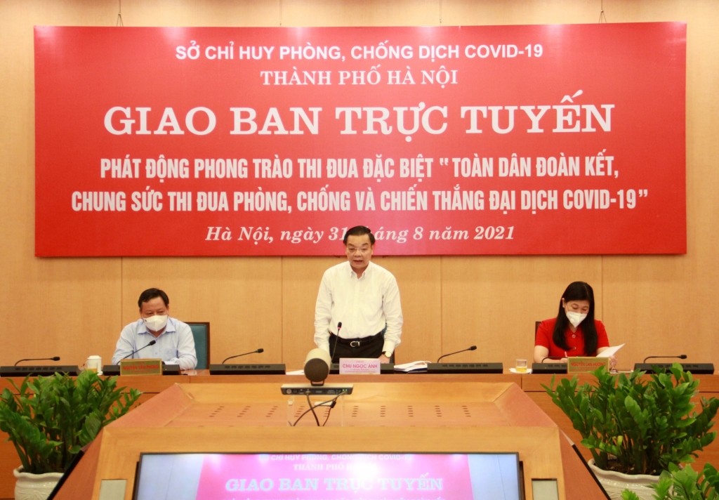 Chủ tịch UBND TP Hà Nội Chu Ngọc Anh phát động phong trào thi đua đặc biệt “Toàn dân đoàn kết, chung sức thi đua phòng, chống và chiến thắng đại dịch Covid-19” trên địa bàn TP