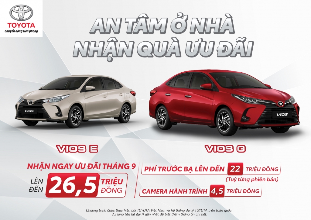 Từ hôm nay (1/9), Toyota ưu đãi cho khách hàng mua Vios