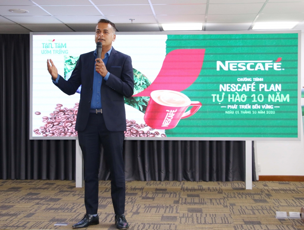 Ông Binu Jacob, Tổng giám đốc công ty Nestlé Việt Nam chia sẻ về mục tiêu nâng cao giá trị và hình ảnh hạt cà phê Việt Nam.