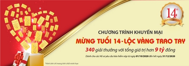 Chương trình khuyến mại “Mừng tuổi 14   Lộc vàng trao tay” dành cho tất cả khách hàng trên toàn quốc