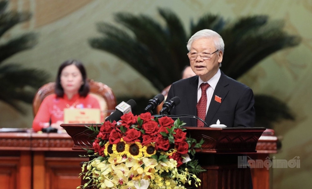 Tổng Bí thư, Chủ tịch nước Nguyễn Phú Trọng phát biểu chỉ đạo Đại hội.
