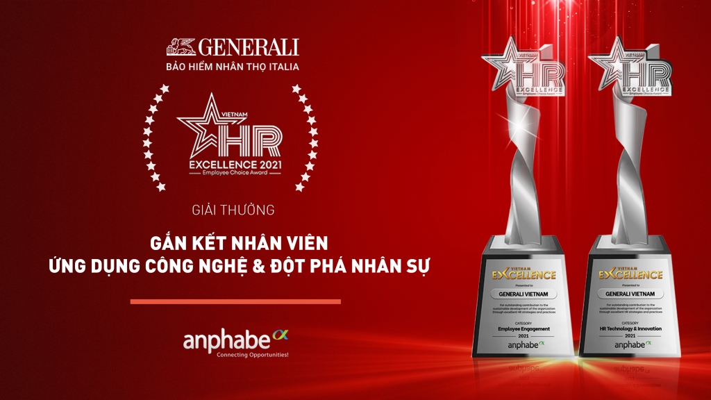 Generali được vinh danh doanh nghiệp xuất sắc trong “Gắn kết Nhân viên” và “Ứng dụng công nghệ & Đột phá nhân sự” tại Vietnam Excellence 2021