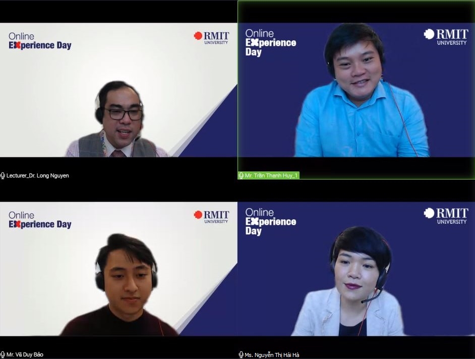 Các diễn giả tại Ngày trải nghiệm trực tuyến của RMIT đã đưa ra lời khuyên định hướng cho những học sinh trung học quan tâm tới công việc trong ngành sáng tạo