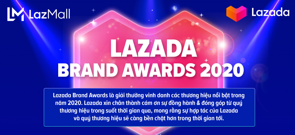 Giải thưởng Lazada Brand Awards 2020 bao gồm 6 hạng mục giải thưởng