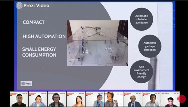 Đội WP đã tự lắp ráp một nguyên mẫu robot có thể thu gom và nhặt rác trên mặt nước.