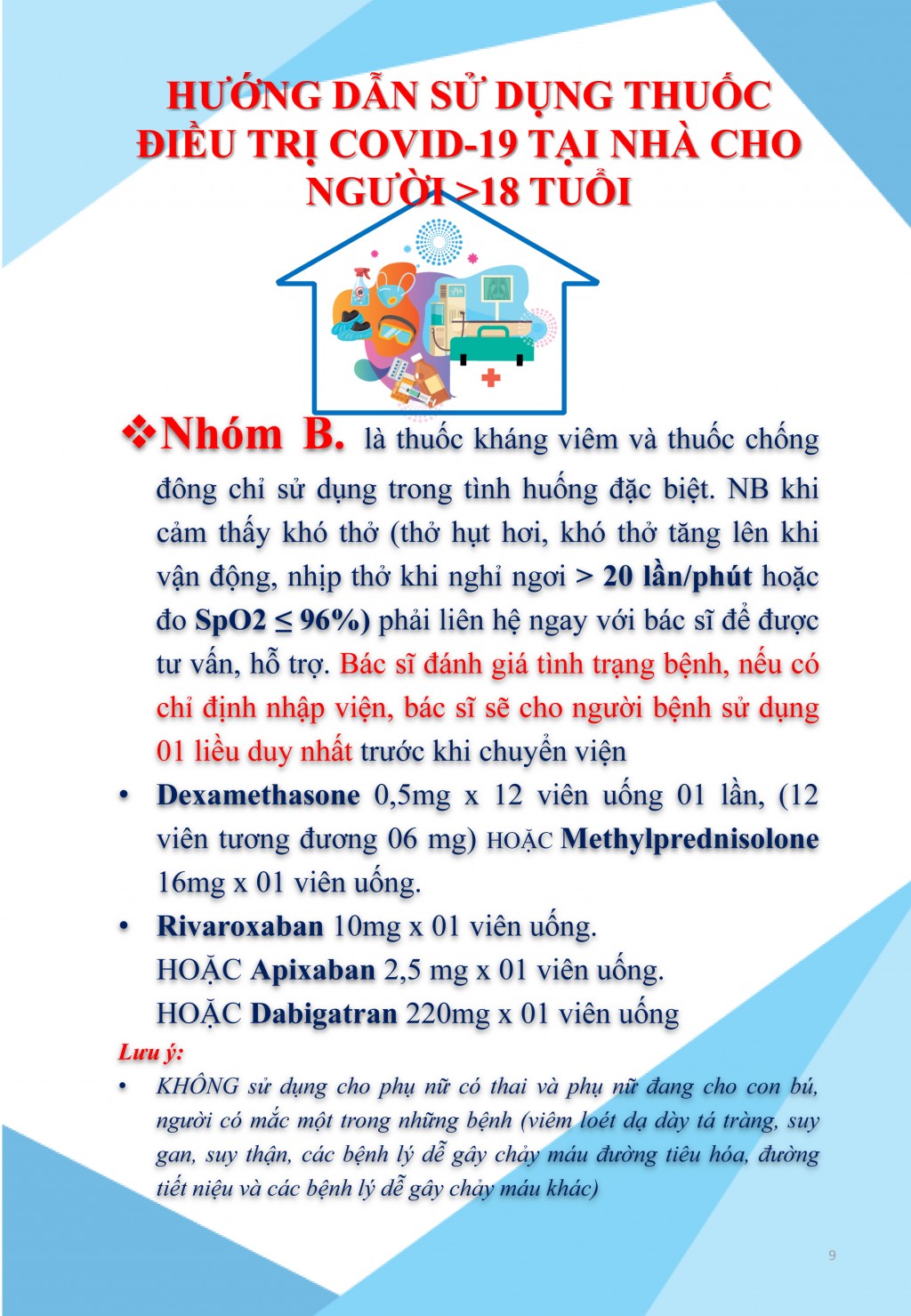 Hướng dẫn quản lý, điều trị và chăm sóc người bệnh COVID-19 không triệu chứng và triệu chứng nhẹ tại nhà