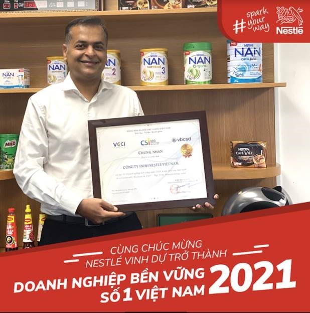 Nestlé Việt Nam được công nhận là Doanh nghiệp Bền vững nhất năm 2021