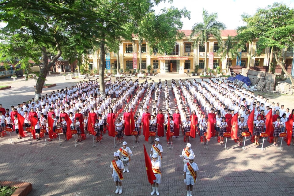 Cảnh quan môi Trường sư phạm Trường Tiểu học Hội Hợp A khang trang, Xanh – Sạch – Đẹp