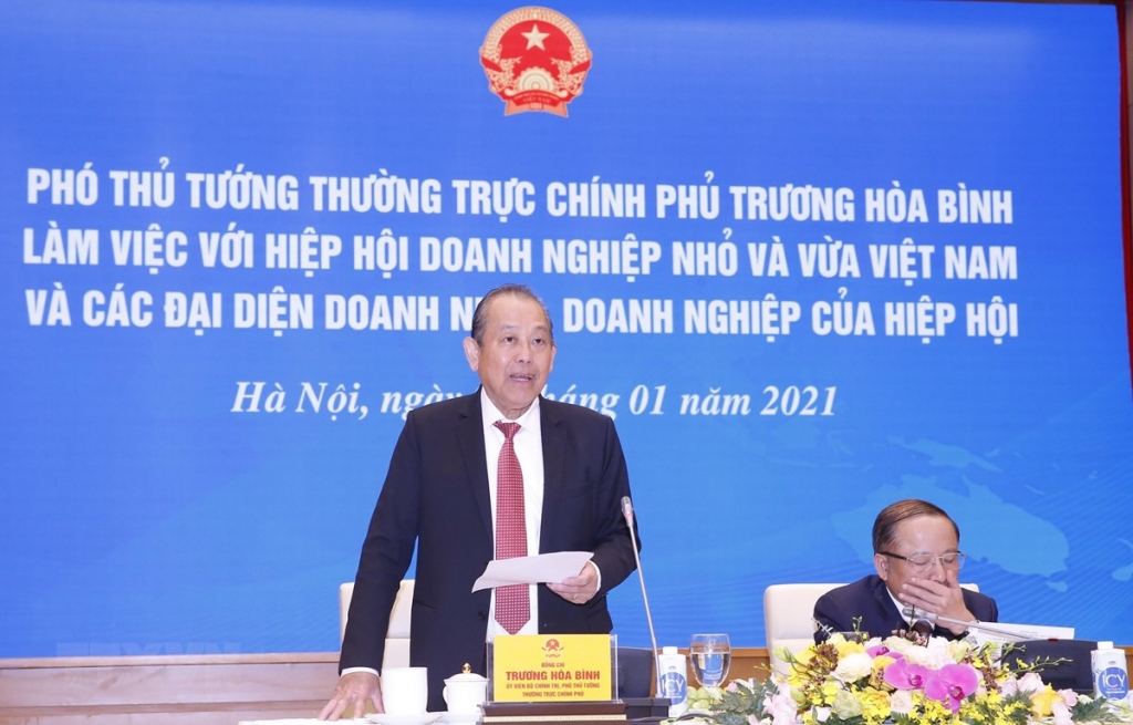 Phó Thủ tướng Thường trực Chính phủ Trương Hòa Bình phát biểu