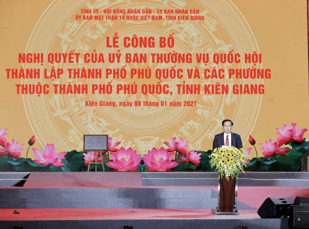 Ông Đỗ Thanh Bình - Bí thư tỉnh ủy Kiên Giang phát biểu đáp từ Phó Thủ tướng