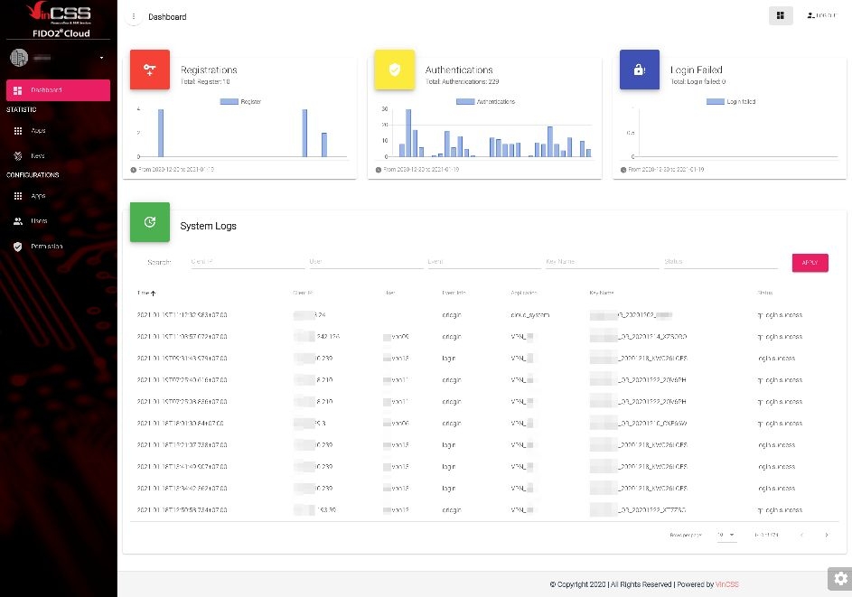 Dịch vụ VinCSS FIDO2 Cloud đang được cung cấp tại địa chỉ https://fido2cloud.vincss.net/